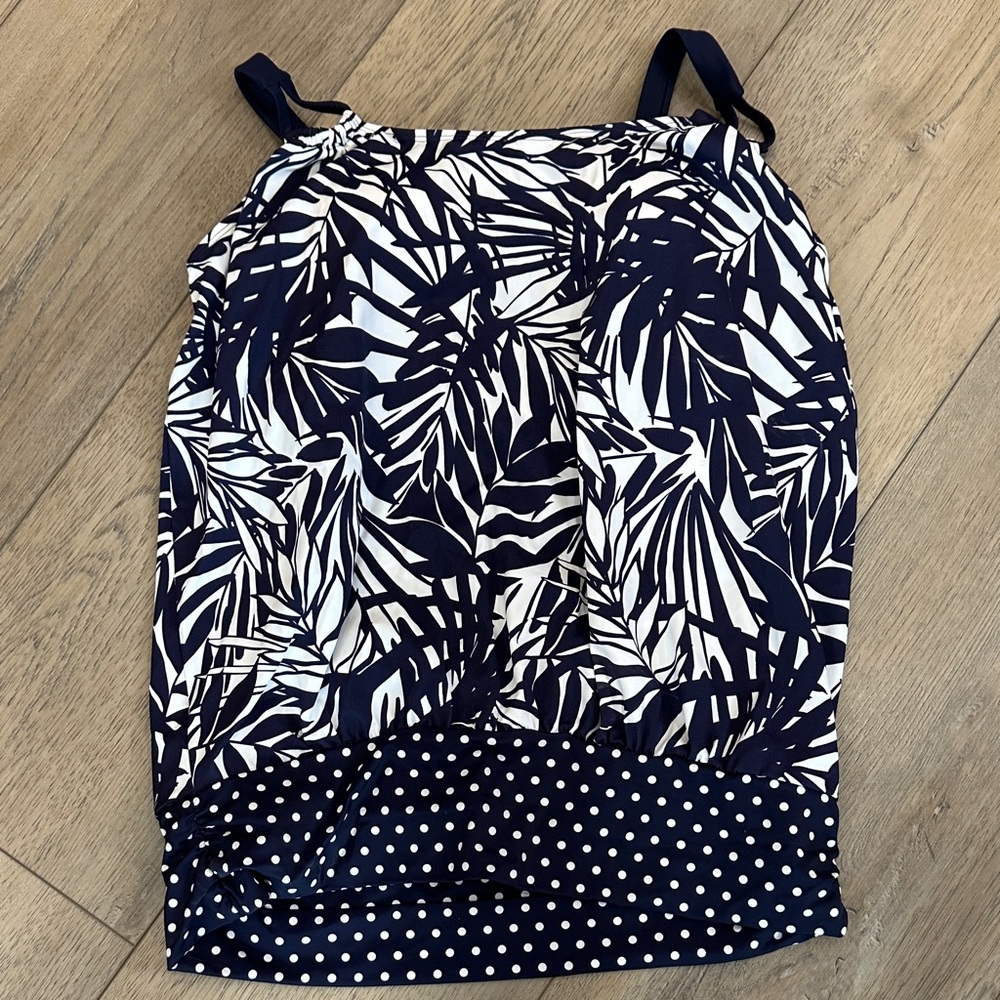 Swimsuits For All Navy and White Tropical Pencil Skirt
